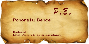 Pohorely Bence névjegykártya